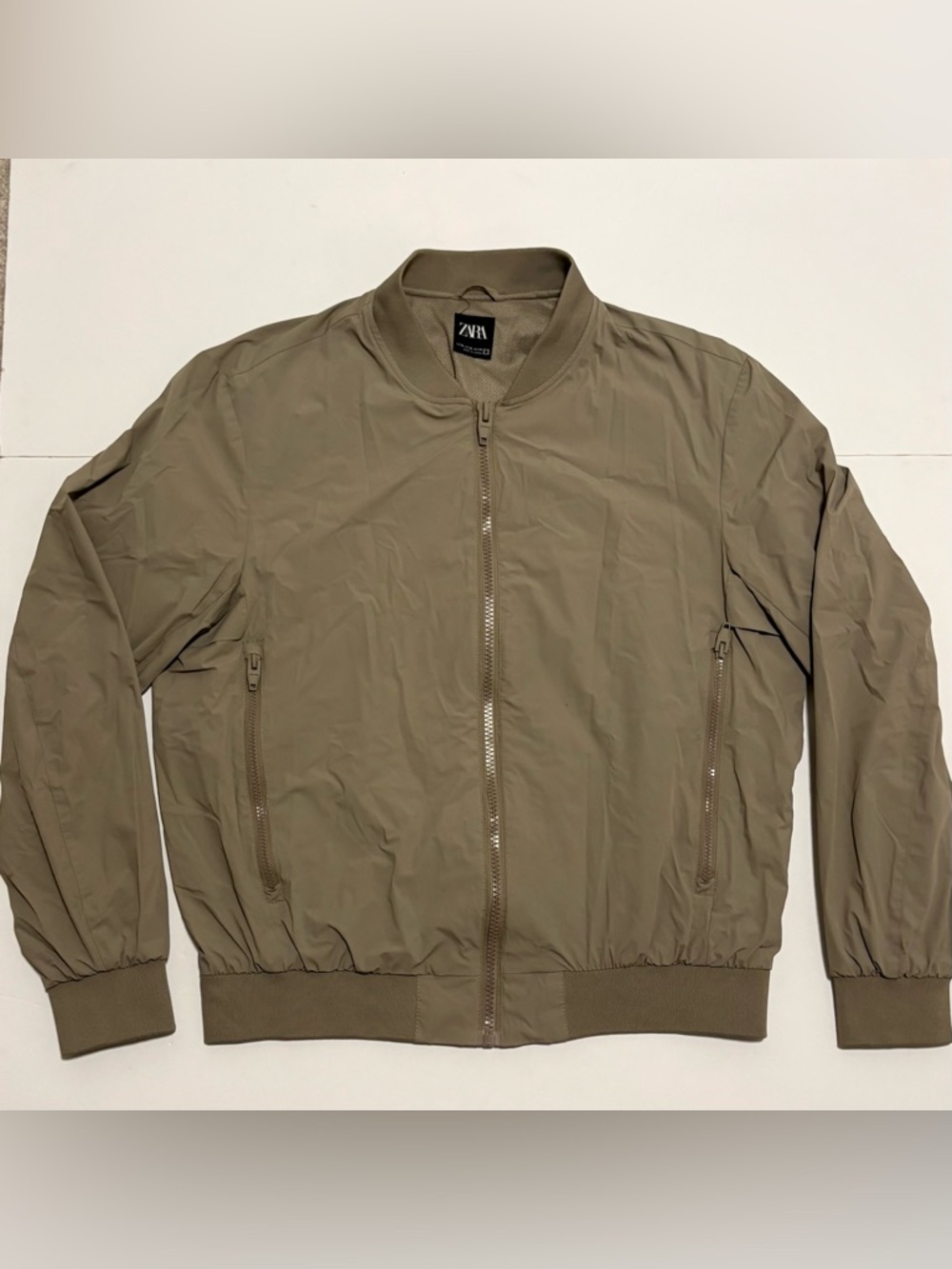 Zara Khaki Taupe Lightweight Bomber Jacket XL